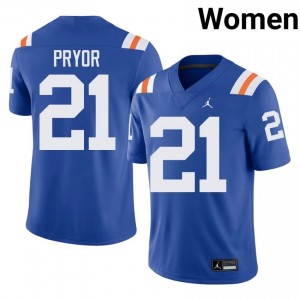 Evan Pryor Gators #21 Royal Football Alternate Jersey | Women's Authentic College Edition 47631072
