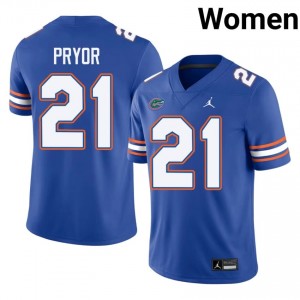 Evan Pryor Gators #21 Royal Football Jersey | Women's Authentic University Edition 80946676