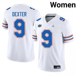 Gervon Dexter Gators #9 White Football Jersey | Women's Authentic High School Edition 45450472