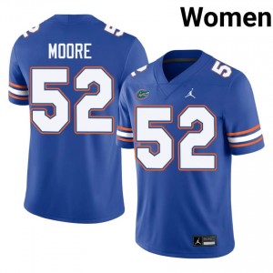 Harrison Moore #52 Florida Gators Royal Football University Jersey | Women's Official Team Gear 70276538