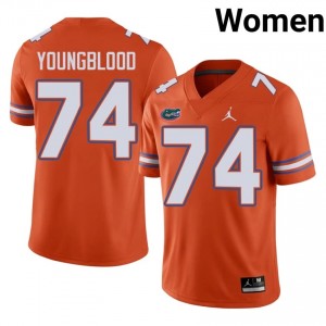 Jack Youngblood Gators #74 Orange Football Jersey | Women's Authentic Player Edition 88726090