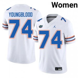 UF Gators #74 Jack Youngblood White Football Jersey | Women's NCAA Authentic Edition 38686831