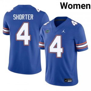 Justin Shorter #4 Florida Gators Royal Football University Jersey | Women's Official Team Gear 71524430