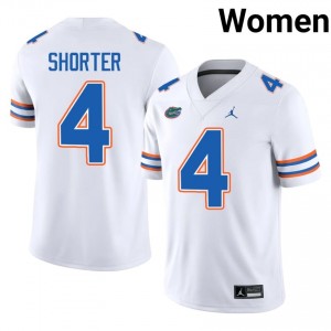 UF Gators #4 Justin Shorter White Football Jersey | Women's NCAA Authentic Edition 35726235