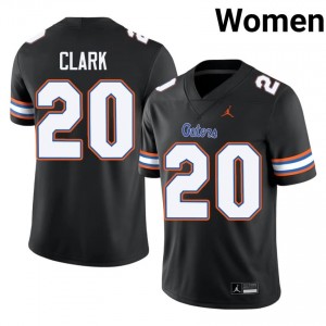 Kanye Clark Gators #20 Black Football Jersey | Women's Authentic NCAA Edition 24505444