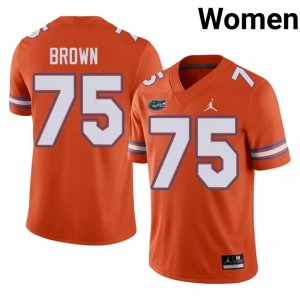 Lomas Brown Gators #75 Orange Football Jersey | Women's Authentic Player Edition 54000461