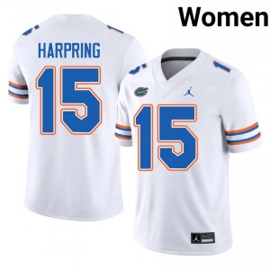 UF Gators #15 Luke Harpring White Football Jersey | Women's NCAA Authentic Edition 53853024