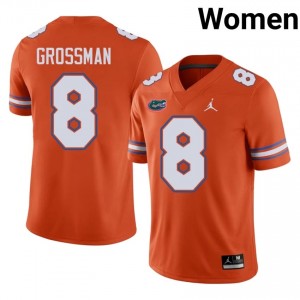 UF Gators #8 Rex Grossman Orange Football Jersey | Women's NCAA Authentic Edition 99892939
