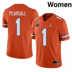 UF Gators #1 Ricky Pearsall Orange Football Jersey | Women's NCAA Authentic Edition 44353961