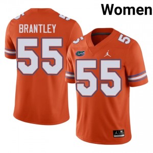 UF Gators #55 Scot Brantley Orange Football Jersey | Women's NCAA Authentic Edition 11410155