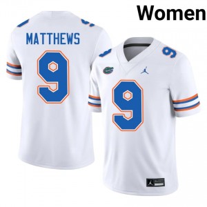 #9 Shane Matthews Florida White Women's Jersey | Premium High School Football Gear 35892508