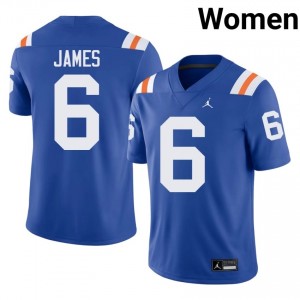 Shemar James Gators #6 Royal Football Alternate Jersey | Women's Authentic College Edition 65127713