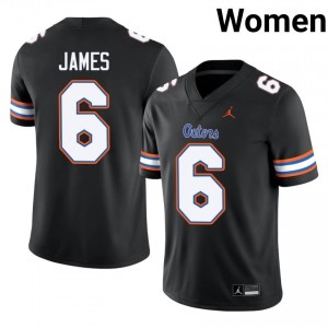 UF Gators #6 Shemar James Black Football Jersey | Women's NCAA Authentic Edition 40829716