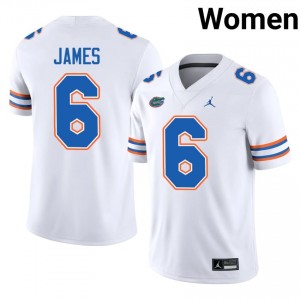 #6 Shemar James Florida White Women's Jersey | Premium High School Football Gear 87297966