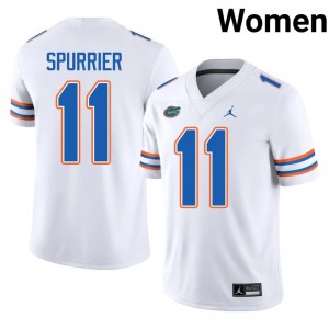 Steve Spurrier Gators #11 White Football Jersey | Women's Authentic High School Edition 75398849