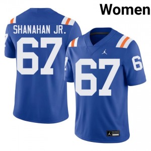 UF Gators #67 TJ Shanahan Jr. Royal Football Alternate Jersey | Women's NCAA Authentic Edition 97016995