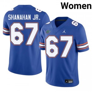 UF Gators #67 TJ Shanahan Jr. Royal Football Jersey | Women's NCAA Authentic Edition 19416412