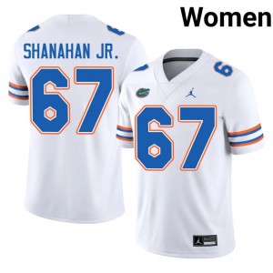 TJ Shanahan Jr. Gators #67 White Football Jersey | Women's Authentic High School Edition 85682134