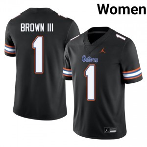 UF Gators #1 Vernell Brown III Black Football Jersey | Women's NCAA Authentic Edition 74830489