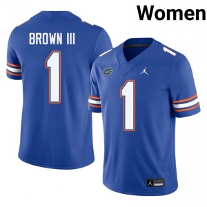 Vernell Brown III Gators #1 Royal Football Jersey | Women's Authentic University Edition 77075573