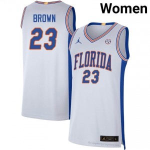 UF Gators #23 AJ Brown White Basketball Jersey | Women's NCAA Authentic Edition 39939807