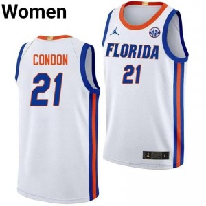 #21 Alex Condon Florida White Women's Jersey Premium NCAA Basketball Gear 78583480