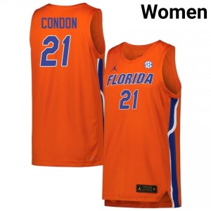 #21 Alex Condon Florida Orange Women's Jersey Premium NCAA Basketball Gear 97317666