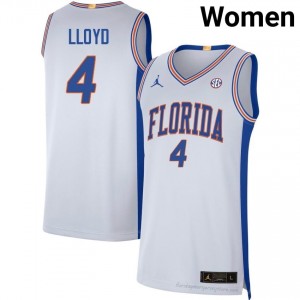 UF Gators #4 Alex Lloyd White Basketball Jersey | Women's NCAA Authentic Edition 65764867