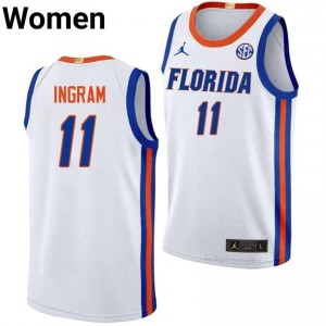 #11 CJ Ingram Florida White Women's Jersey Premium NCAA Basketball Gear 92294259