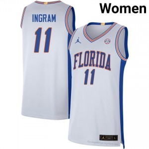 UF Gators #11 CJ Ingram White Basketball Jersey | Women's NCAA Authentic Edition 52642737