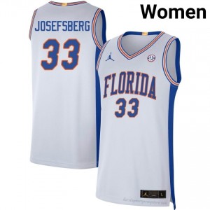 UF Gators #33 Cooper Josefsberg White Basketball Jersey | Women's NCAA Authentic Edition 82683792