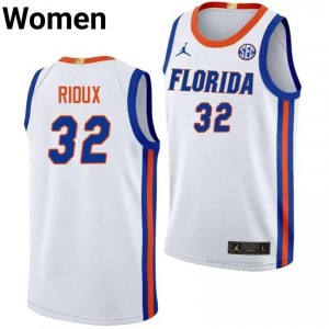 Olivier Rioux Gators #32 White Basketball Jersey | Women's Authentic Player Edition 86778964