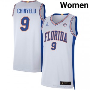 UF Gators #9 Rueben Chinyelu White Basketball Jersey | Women's NCAA Authentic Edition 26430853