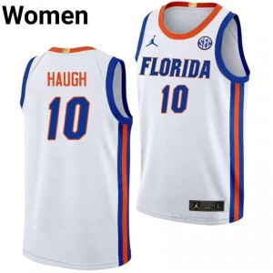 Thomas Haugh Gators #10 White Basketball Jersey | Women's Authentic College Edition 26526245