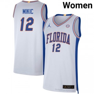 UF Gators #12 Viktor Mikic White Basketball Jersey | Women's NCAA Authentic Edition 11252544