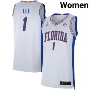 UF Gators #1 Xaivian Lee White Basketball Jersey | Women's NCAA Authentic Edition 69185096