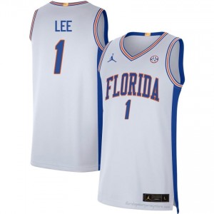 UF Gators #1 Xaivian Lee White Basketball Jersey | Men's NCAA Authentic Edition 86178207