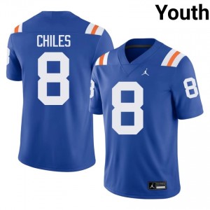 Aaron Chiles Gators #8 Royal Football Alternate Jersey | Youth Authentic College Edition 37567939