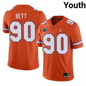 UF Gators #90 Brendan Bett Orange Football Jersey | Youth NCAA Authentic Edition 97511181