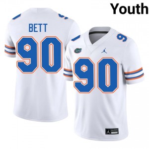 Brendan Bett #90 Florida Gators White Football High School Jersey | Youth Official Team Gear 40881242