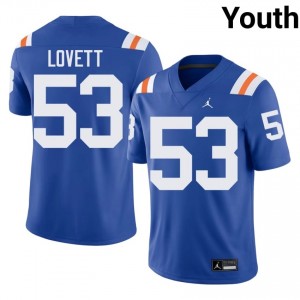 Bryce Lovett #53 Florida Gators Royal Football College Alternate Jersey | Youth Official Team Gear 78006921