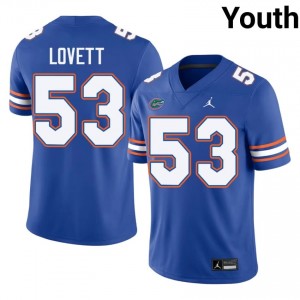 Bryce Lovett #53 Florida Gators Royal Football University Jersey | Youth Official Team Gear 78029390