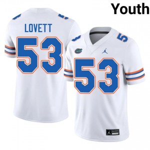 UF Gators #53 Bryce Lovett White Football Jersey | Youth NCAA Authentic Edition 41909286