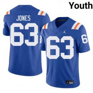Caden Jones Gators #63 Royal Football Alternate Jersey | Youth Authentic College Edition 34825526