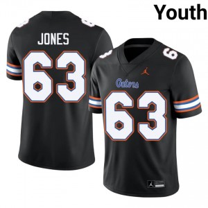 UF Gators #63 Caden Jones Black Football Jersey | Youth NCAA Authentic Edition 41392988