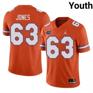 Caden Jones #63 Florida Gators Orange Football Player Jersey | Youth Official Team Gear 62010903
