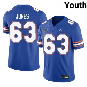 Caden Jones Gators #63 Royal Football Jersey | Youth Authentic University Edition 72942613