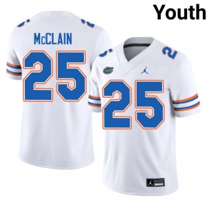 Cormani McClain #25 Florida Gators White Football High School Jersey | Youth Official Team Gear 95430451