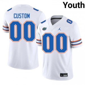 Custom Gators #00 White Football Jersey | Youth Authentic High School Edition 84078325