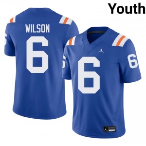 Dallas Wilson #6 Florida Gators Royal Football College Alternate Jersey | Youth Official Team Gear 42709543